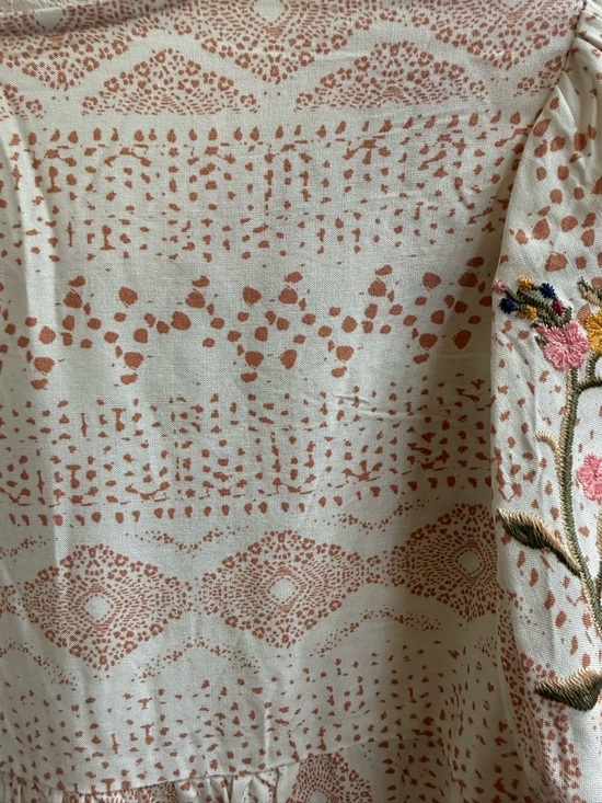 Savanna Jane Cream Embroidered Floral Boho Tunic - Picture 9 of 11